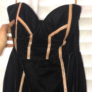 Rare London midi black velvet dress